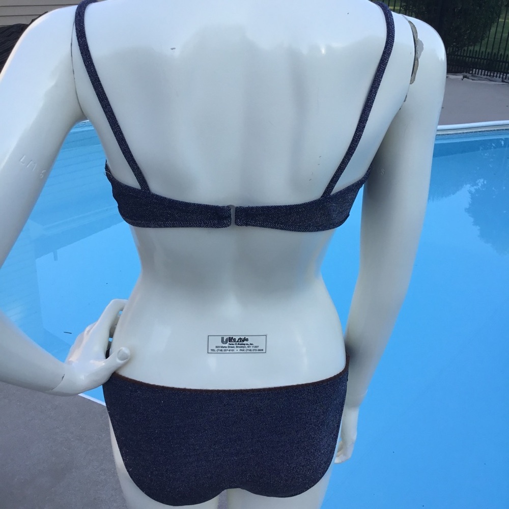 NWT 2pc metallic denim color blue 2die4 bikini Med - Picture 4 of 8